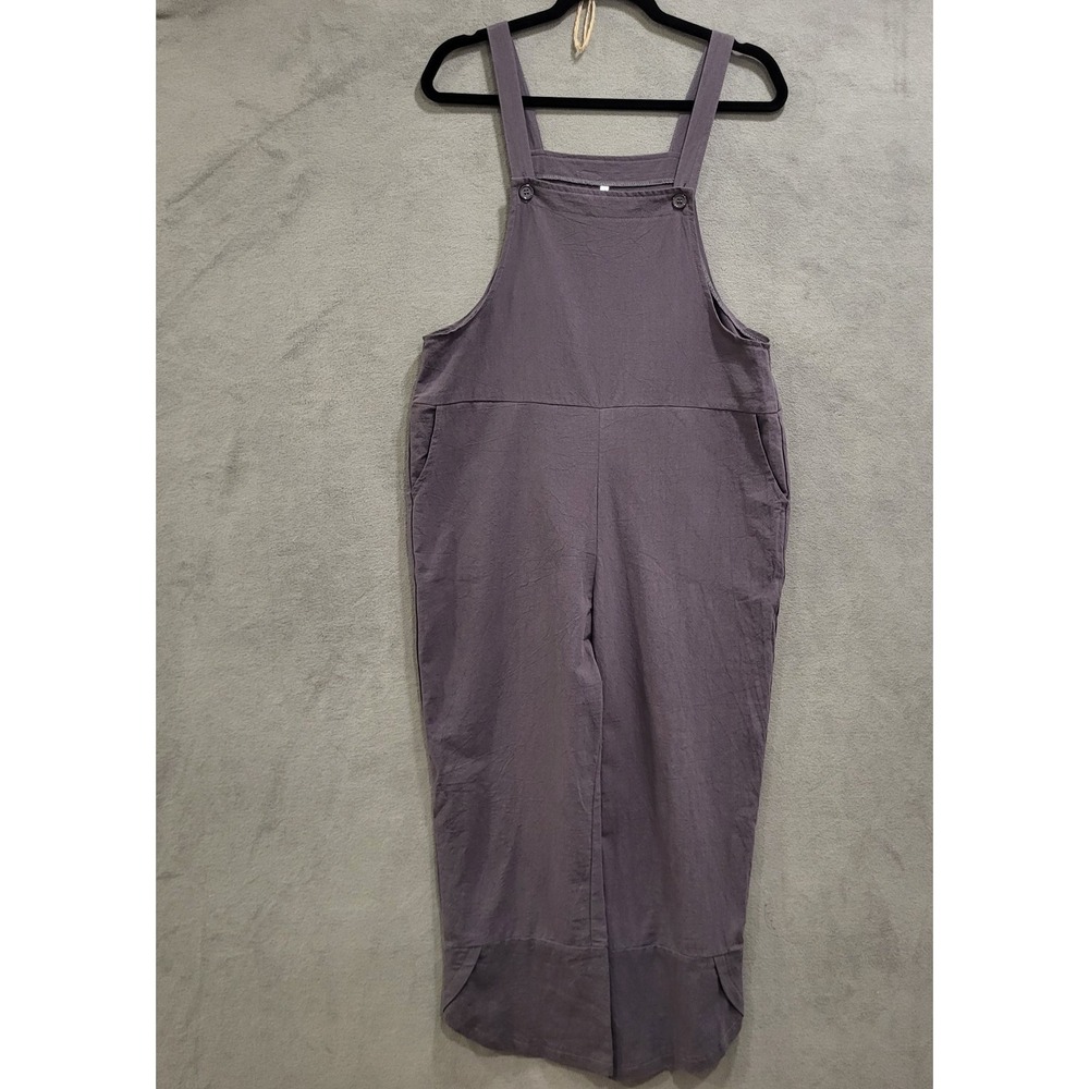 Overalls Bib Pants‎ Cotton Linen Blend Women Small Casual Loose Jumpsuit Rompers